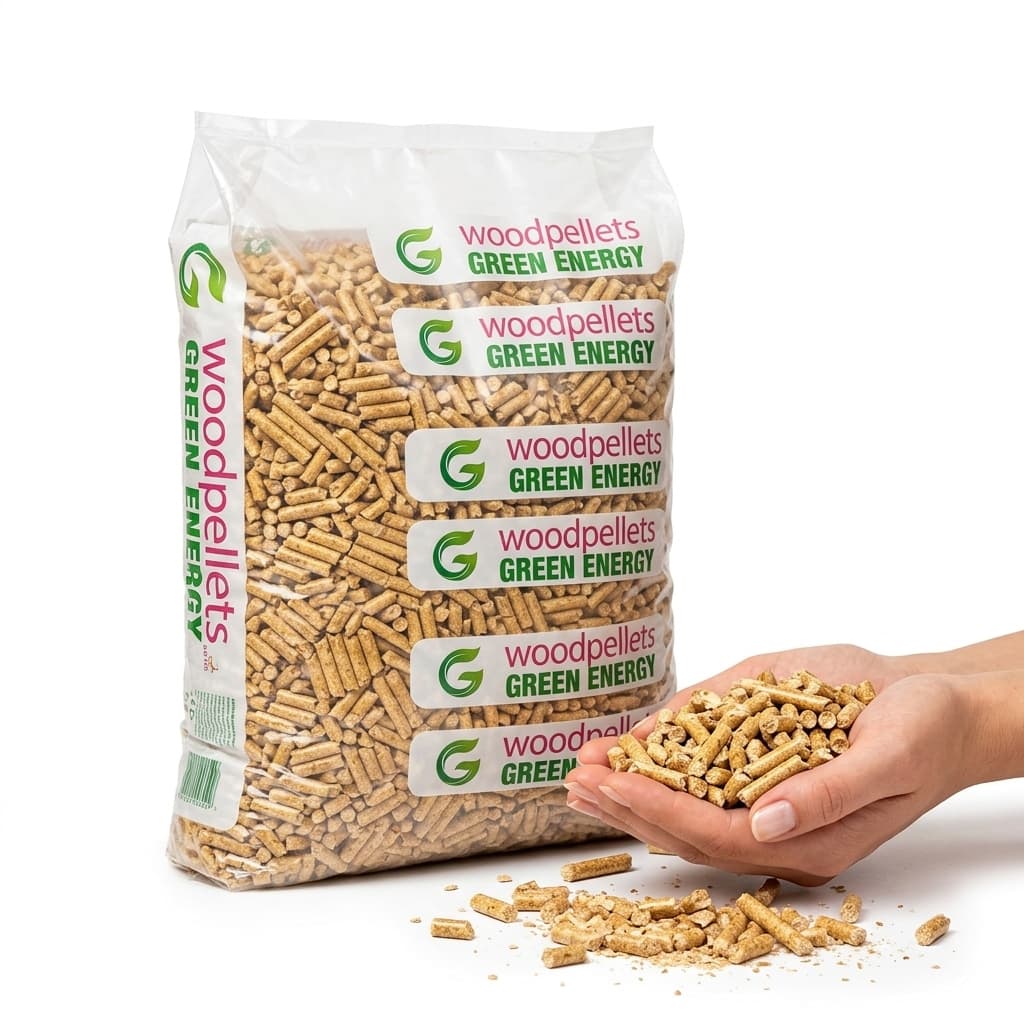 Chauffe au Bois — Pellets Green Energy DINplus 65 Sacs de 15 KG Tradition Bois