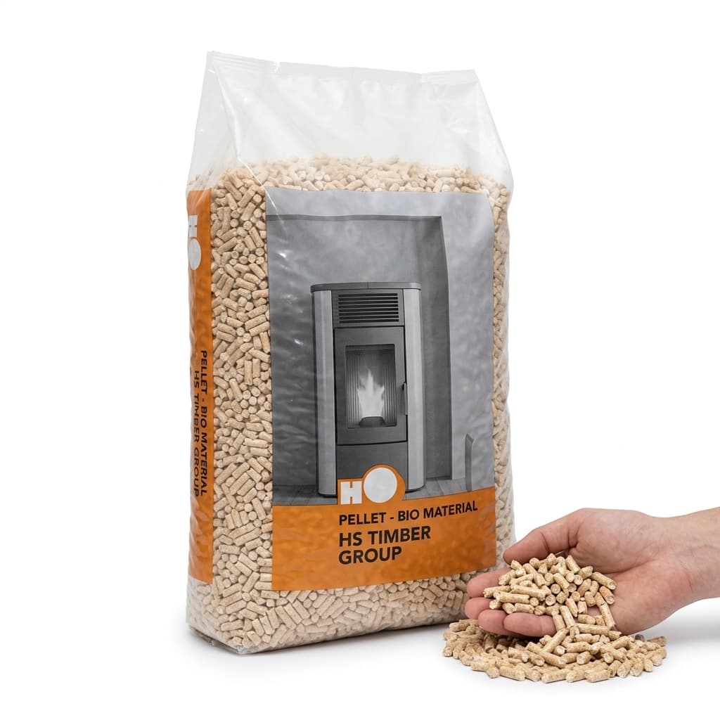 Chauffe au Bois — Pellets HS Timber Palette de 66 sacs de 15 kg 100% résineux Artisan Français