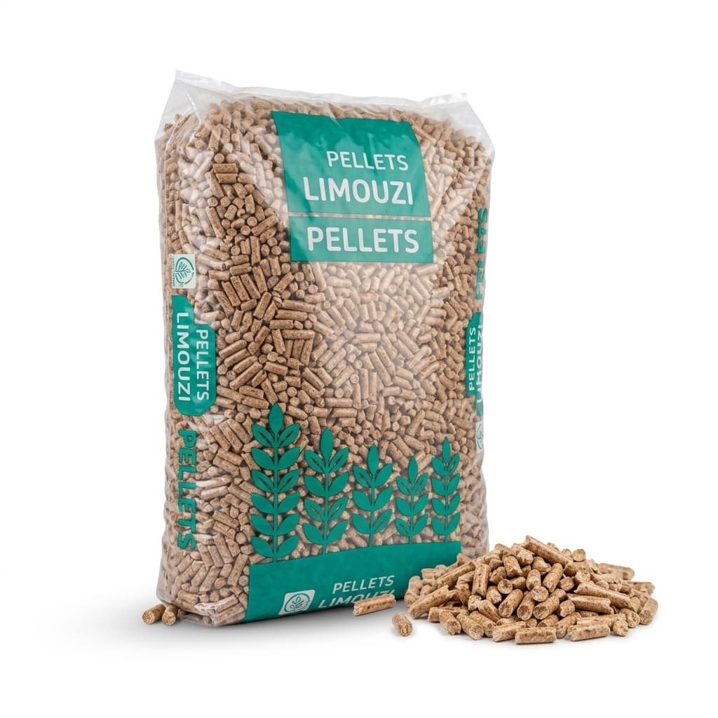 Chauffe au Bois — Granulés de bois Limouzi 66 sacs de 15 Kg Artisan Français