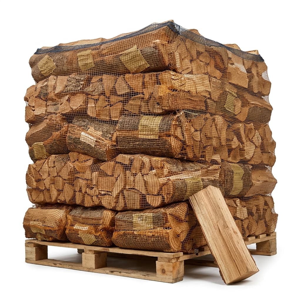 Chauffe au Bois — 40 filets de bûches de 25kg Mélange Bois dur 30cm Forêt Française