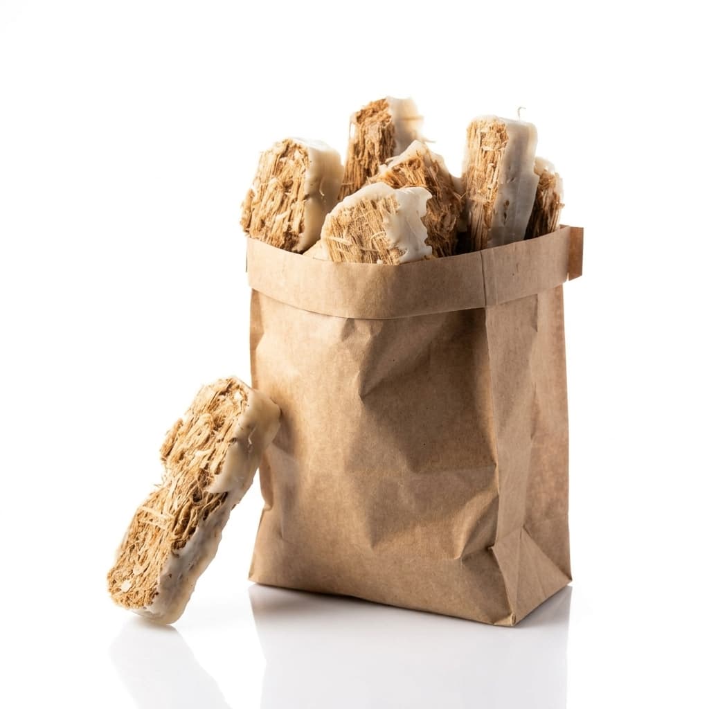 Chauffe au Bois — Allume-feux en laine de bois Sac de 50 pièces Bois Noble